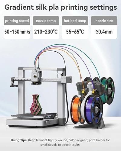 3D Printing Filament, Silk PLA Printer Filament 1.75mm, Shiny Dual Color Change, Neatly Wound Bundle, 4 x 250g Spools for FDM Printers thumbnail 6