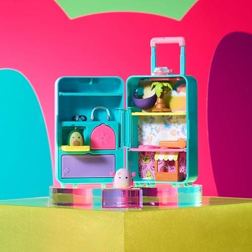 Squish-a-longs On-The-Go Luggage Playset - (2) 1” Mini-Squish, 3 Levels of Play, 3 Accessories & 2 Play Pieces - Collect, Trade, & Play - Ages 6+ thumbnail 2