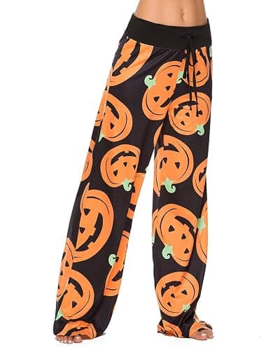Womens Halloween Pajamas Pants Ladies Pumpkins Ghost Pajama Cute Soft Long Bottoms Women Pjs Pj Jammies thumbnail 3