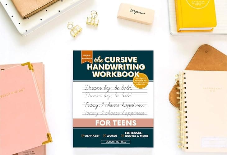 The Cursive Handwriting Workbook for Teens: Learn the Art of Penmanship in this Cursive Writing Practice book with Motivational Quotes and Activities for Young Adults and Teenagers thumbnail 3