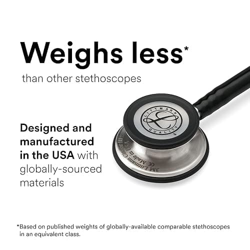 3M Littmann Classic III Monitoring Stethoscope, 5960, More Than 2X as Loud, Weighs Less, Stainless Steel Mirror-Finish Chestpiece, 27" Plum Tube, Pink Stem, and Smoke Headset thumbnail 6