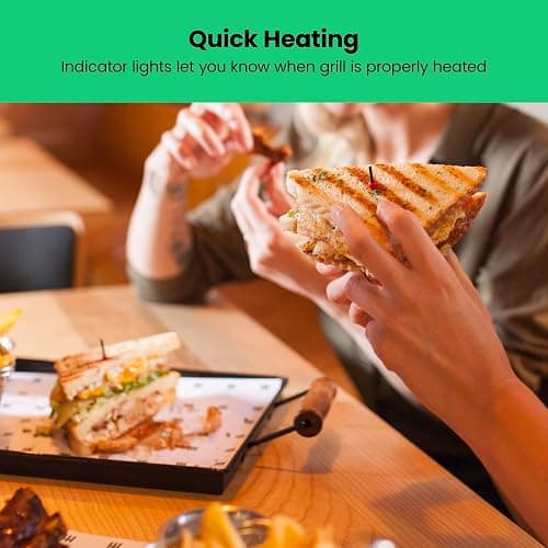 Chefman Electric Panini Press Grill and Gourmet Sandwich Maker w/ Non-Stick Coated Plates, Opens 180 Degrees to Fit Any Type or Size Food, Dishwasher Safe Removable Drip Tray, Stainless Steel/Black thumbnail 2