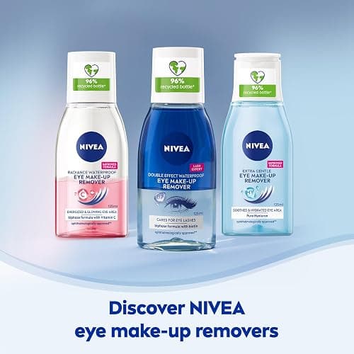 NIVEA Double Effect Waterproof Eye Make-Up Remover (125ml), Daily Use Face Cleanser for Make-Up and Mascara with Cornflower Extract and Biotin thumbnail 8