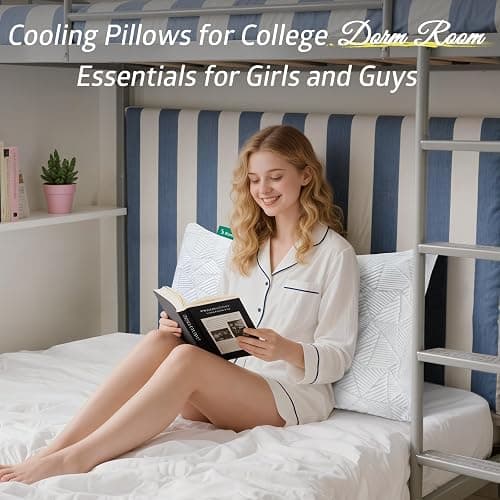 BETU Cooling Pillow Queen Size, Shredded Memory Foam Cool Pillow for Hot Sleepers, Adjustable Firm Soft Support Bed Pillows Perfect for Back Neck Pain and Side Sleeping with Pillow Case Cover, White thumbnail 3