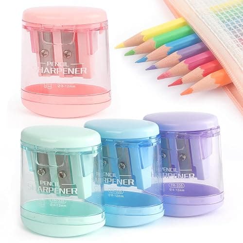 Tamaki Pencil Sharpeners Manual Dual Holes, 4 Pack | Compact Colored Handheld Pencil Sharpener for Kids, School, Office - Image 1
