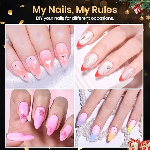 Beetles Medium Almond Nail Tips 576pcs 12 Sizes, Pre-Etched Soft Gel Nail Tips Half Matte Full Cover Press on False Nail Tips Clear Acrylic Nails Glue on Nails DIY Nail Extension Gift for Women thumbnail 2