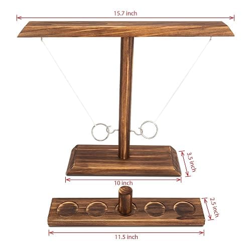 DreamToyz Ring Toss Games for Adults, Yard Games, Patio Decor, Outdoor Indoor Games, Wooden Hook and Ring Game for Bars, Home, Party, 15.7" X 13" Large Size thumbnail 2