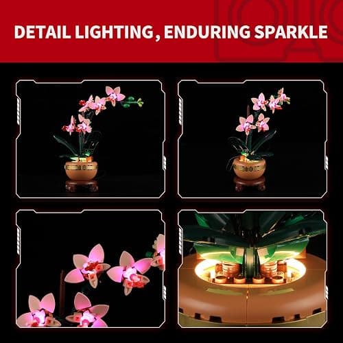 BRIKSMAX 2.0 Light Kit for Lego-10343 Mini Orchid -Innovative Led Lighting Kit Compatible with Lego The Botanical Collection Building Set- Not Included Lego Set thumbnail 3