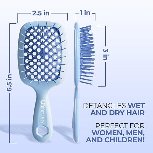FHI Heat UNbrush Mini Detangler Brush for Pain-Free Brushing on All Wet or Dry Hair Types — Durable Duoflex Anti-Static Bristles, Lightweight Handle, Vented Mini Hair Brush thumbnail 6