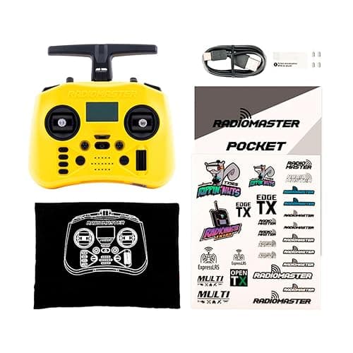 Radiomaster Pocket ELRS Remote Controller Portable Hall Gimbal EdgeTX Transmitter with LED Light for FPV Drone/RC Helicopter&Car Boats&Multirotor (Yellow) thumbnail 6