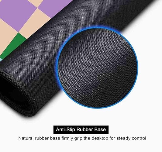 SXCKANG Colorful Checkered Desk Mats, Retro Purple Pink Blue Green Large Desk Pad, Aesthetic Desktop Mat, Writing Mat, Non-Slip Rubber Gaming Mouse Pad for Laptop Computer Office, 31.5 X 11.8 in thumbnail 5