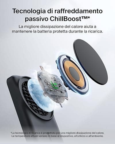 Belkin UltraCharge Caricatore iPhone Qi2, Stazione di Ricarica Wireless 2 in 1 25W, Caricatore Wireless Compatibile con MagSafe per iPhone, AirPods, Pixelsnap con Porta USB-C e Adattatore 45W, Nero thumbnail 3