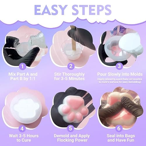 POURLA Taba Squishy Kit, Liquid Silicone Gel for Making Super Soft Squishy Kit for DIY Squishies, 1:1 AB Ratio Resin Silicone for Molding Hamsters, Cat Paws, Decompression Squishies thumbnail 3