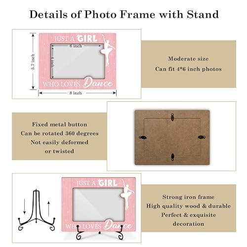 Qssfdgg Dance Picture Frame-Just A Girl Who Loves Dance, Dancer Gifts for Ballet Teacher Daughter Sister Friend, 4x6 Photos Frame with Stand for Home Office Tabletop Display Decorations-14 thumbnail 3