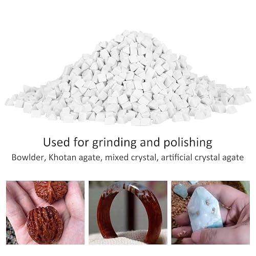 Tumbling Ceramic Filler Media, Triangle Abrasive Pellets Reusable Ceramic Grit Filler Media Rock Tumbling Supplies for All Type Tumblers 1lb thumbnail 4