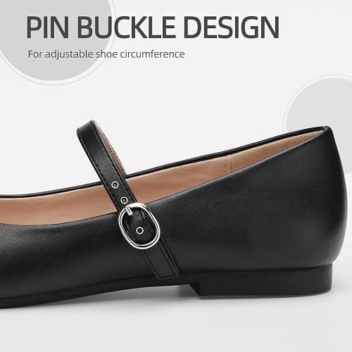 ATHMILE Mary Jane Shoes Women Ballet Flats Shoes for Women Slip on Comfortable Dressy Adjustable Strap for Work Office Business Casual thumbnail 3