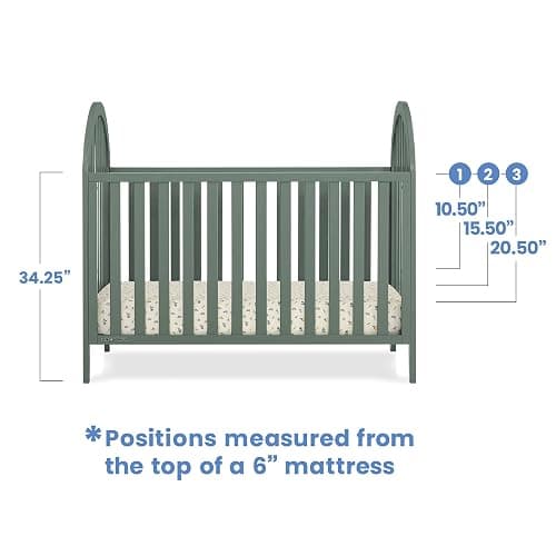 Delta Children Milano 4-in-1 Convertible Crib - Greenguard Gold Certified, Grassy Glen thumbnail 6