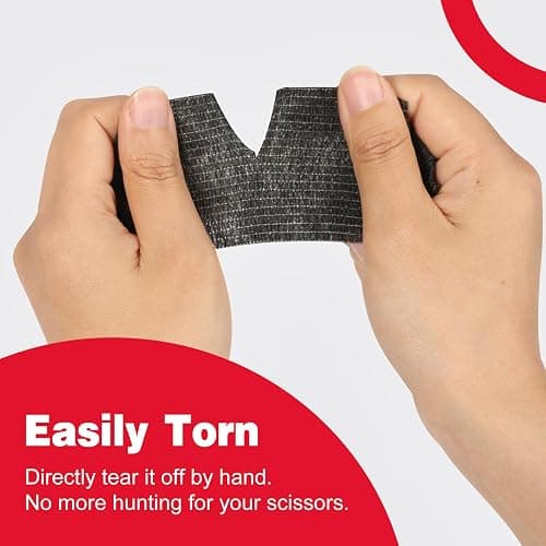 AZEN 40 Pack Self Adhesive Bandage Wrap Black, 2" X 5 Yards Black Athletic Tape, Vet Wrap, Tattoo Grip Tape Wrap，Ankle Tape, Cohesive Bandage Wrap thumbnail 6