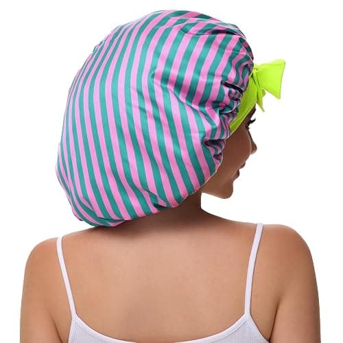 Vettres Double Layer Silk Bonnet with Tie Satin Lined Sleep Cap Hair Cover for Women's Curly Natural Hair thumbnail 3