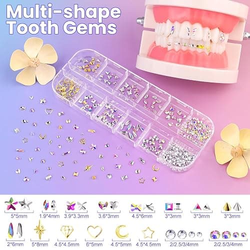 DAZZLEBRITE Tooth Gem Kit, Tooth Gems Kit for Teeth, Beginners Starter Crystals Teeth Gem Jewelry for Women Men, Bedazzling Gems Kits with Pickup Tools. thumbnail 2