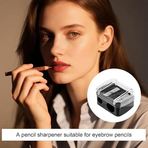 2 Pcs Eyeliner Sharpener, 2 Holes Makeup Sharpener for Large and Small Lip Pencils, Compact, Easy to Clean, Ideal for Eyeliner, Lip Liner & Eyebrow Pencils, Transparent Cover thumbnail 4