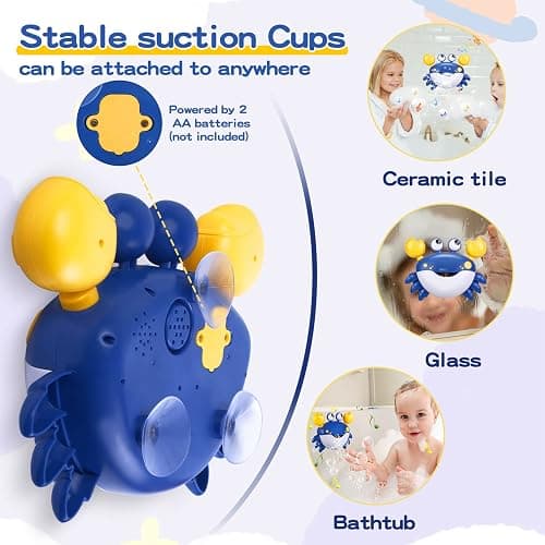 Jiosdo Badewannenspielzeug, Krabbe Badespielzeug Bubble Mit Musik, Badespielzeug Baby, Badewanne Spielzeug Wasserspielzeug Kinder, Geschenke für Jungen und Mädchen (blau) thumbnail 7