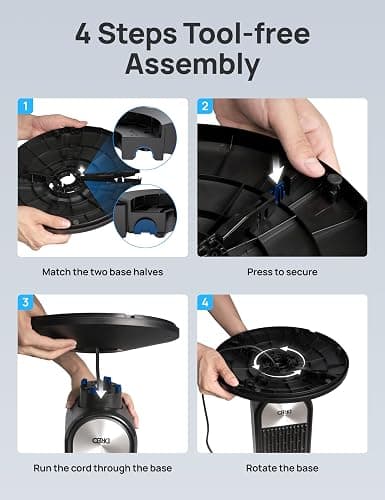DREO Tower Fan for Bedroom, Upgraded DC 9 Speeds 20dB Ultra-Quiet Floor Fan, 90° Oscillating Fans with 28ft/s Velocity, 12H Timer, Standing Fan, Bladeless Fan Powerful for Home, Black thumbnail 8