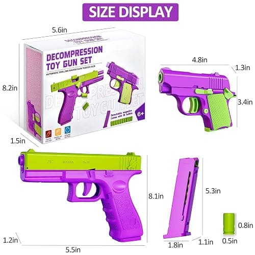 LLESSOO Shell Ejecting Toy, 2 Packs Fidget Toys, Toys with 10 Shells Can be Loaded but Can't be Fired, Great Birthday Gifts for Boys Kids Adults (Purple) thumbnail 3