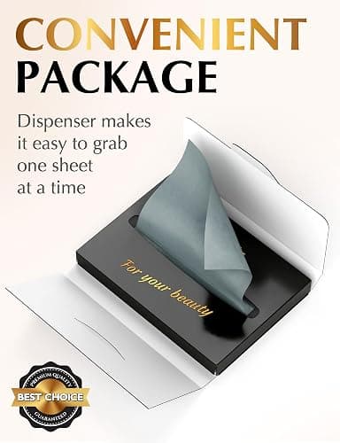 XL Oil Blotting Sheets for Face – 3pk/300 Makeup Friendly – High Absorbency | Mattifying Papers with Bamboo Charcoal - 25% Larger & Easy Dispensing - Perfect for Keeping in Purse - Gteat on the Go thumbnail 7