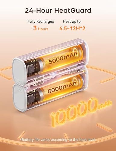 RORRY Hand Warmers Rechargeable 2 Pack, 10000mAh 360° Heating Magnetic Electric Hand Warmer, 24Hrs Warmth Portable Reusable Pocket Heater for Camping Hunting Gifts for Men Women thumbnail 3