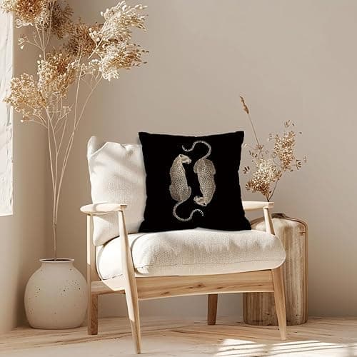 NaZaUK Funky Cheetah Print Throw Pillow Cover, Leopard Pillow Covers 18x18, Girls Stockholm Room Decor Aesthetic, Trendy Y2K Leopard Room Decor for Bedroom Dorm Trendy Home thumbnail 5