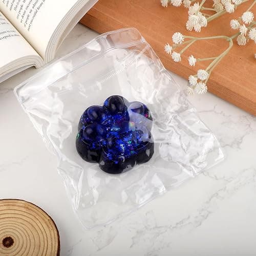 Cat Paw Squeeze Toy, Starry Sky Cat Paw Squish Toys Fun Squishy Pinch Taba Toys Fufu Kitty Relaxing Stress Kawaii Fidget for Kids Adults Halloween Easter Party Favors (Dazzling Blue) thumbnail 2