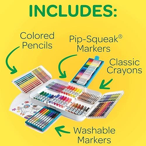 Crayola Ultra Smart Case, 150 Pieces, Art Set for Kids, Gift, (Model: 04-6810) thumbnail 7