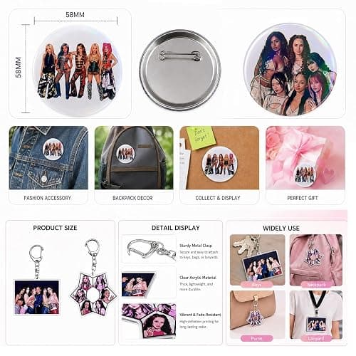 Merch Gifts Set, Including Photocards, Stickers, Photocards Binder,Lanyard | Keychain, Button Pins, ID Holder, Paper Tape for Katseye Fans Gift thumbnail 4