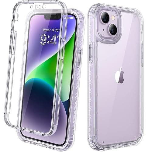 Diaclara Designed for iPhone 14 Case, Full Body Rugged Case with Built-in Touch Sensitive Anti-Scratch Screen Protector, with Camera Lens Protector for iPhone 14 6.1" (Clear) - Image 1