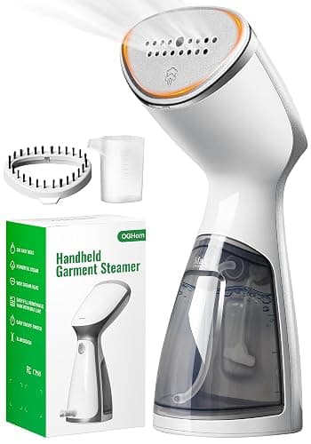 OGHom Portable Travel Handheld Steamer for Clothes, Garment Wrinkle Remover, 1000W Strong Penetrating Fabric Steamer, for Home, Office, Travel (ONLY FOR 120V) -White - Image 1