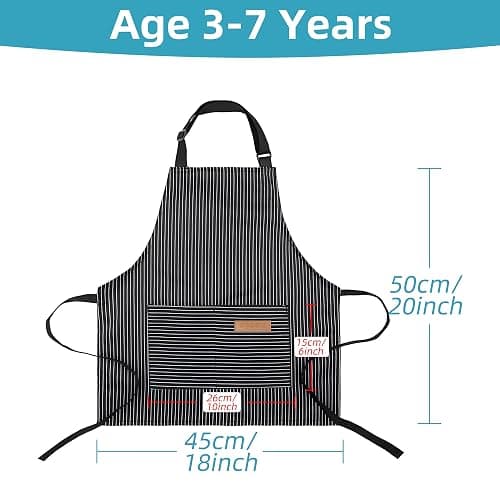Kids Apron with Pocket,Adjustable Children's Waterproof Cooking Apron,kids Kitchen Bib Aprons for Cooking Baking Painting thumbnail 2