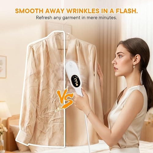 Smart Travel Steamer for Clothes, 1200W Handheld mini travel Steam All-in-One Portable Steamer Iron with LCD Display, 3 Steam Modes & 5s Fast Heat-up, Garment Steamer for Travel, Home, and Office thumbnail 5