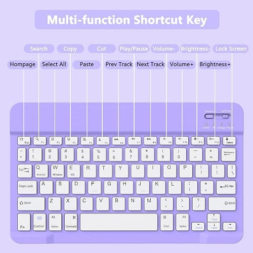 Ynaize for iPad 11th 10th Generation Case with Keyboard - Magnetic Wireless Detachable Keyboard Case Stand Folio Cover with Pencil Holder for iPad 11 inch A16 2025 & 10th Gen 10.9 inch 2022 (Purple) thumbnail 6