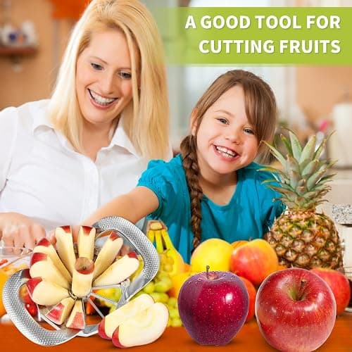 LIIGEMI Apple Slicer,12-Slices Stainless Steel Cutter，Heavy Duty Stainless Steel Apple Cutter and Divider， Anti-slip Handle，Gifts for Mom， Easy to Use. thumbnail 2