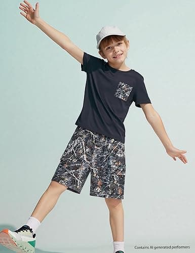 mksodopy Boys Summer Outfit Set 2 Piece T Shirt and Camo Shorts Casual Clothes for Little Big Boys 5-16 thumbnail 3