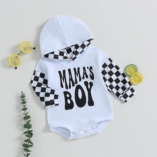 Socutebabe Baby Boy Fall Clothes Long Sleeve Pullover Checkerboard Hoodie Romper Sweatshirt Mama Boy Outfits Sweater Jumpsuit thumbnail 3