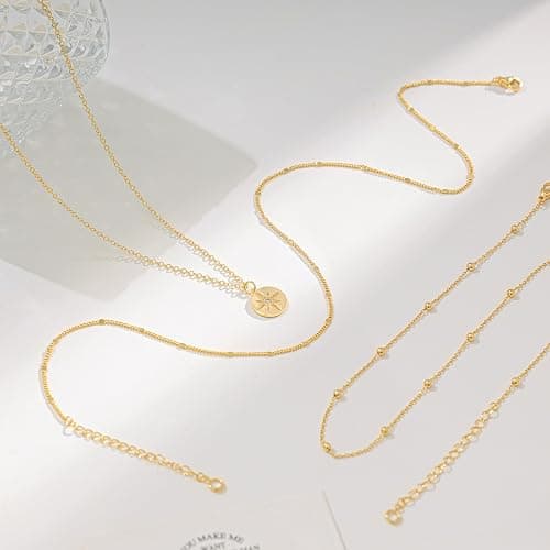 Voduim Dainty Layered Necklaces for Women Trendy | Gold Necklace Stack 14K Gold Plated Layering Pendant Necklace Set Statement Necklaces for Women Waterproof Gold Jewelry thumbnail 6