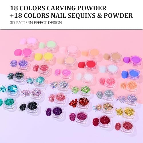 Acrylic Nail Kit with Everything: Beginners Set with Drill - Professional Acrylic Powder Glitter Monomer False Tips Top Base Coat Starter Kit - Full Decorations Nail Supplies for Nail Extensions Gift thumbnail 6