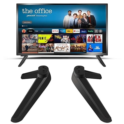 Universal TV Base Stand with Screws and Instruction, Table Top TV Stand Legs, Black TV Replacement Legs for Most 32 40 49 50 55 Inch TCL Roku Smart TV (B) thumbnail 4