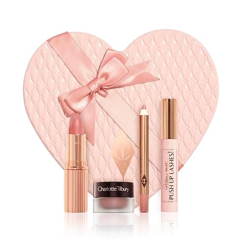 Charlotte Tilbury Pillow Talk Icons On the Go Kit - 4-Piece Makeup Set with Cream Eyeshadow, Mini Matte Lipstick, Lip Liner & Liquid Highlighter Blush in Iconic Nude-Pink Tones - Image 1