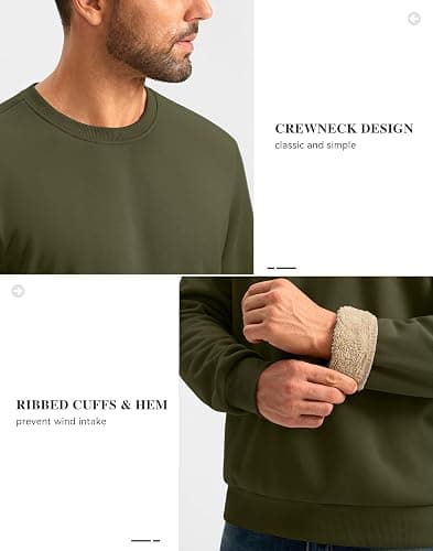 G Gradual Sherpa Lined Sweatshirts for Men Fleece Crewneck Sweatshirt Pullover Warm Shirts for Winter thumbnail 4
