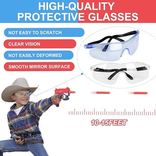 2 Pack Blaster Guns Boys Toy-with 60 Bullets &2 Wristbands, TiopLior Blaster Guns Toy Age for 4-9 Christmas Birthday Gifts &2 Safety Glasses/Face Masks for 6+ Year Old Kids Games Toys thumbnail 5