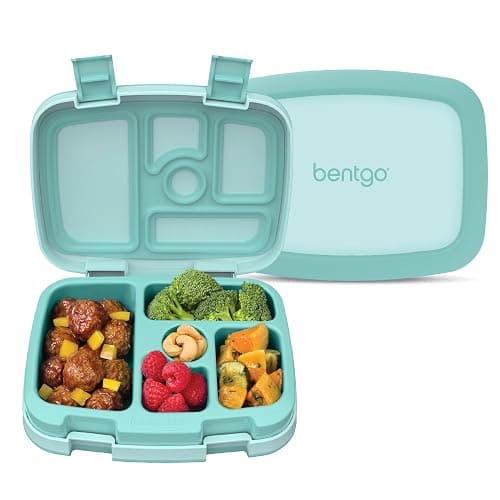 Bentgo Kids Bento-Style 5-Compartment Leak-Proof Lunch Box - Just-Right Portions for Ages 3 to 7, Durable, Drop-Proof, Dishwasher Safe, PFAS & BPA-Free & Made with Food-Safe Materials (Seafoam) - Image 1