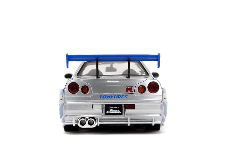 Jada Toys Fast & Furious Brian’s 2002 Nissan Skyline R34 Die-cast Car, 1:24 Scale, Silver & Blue,19808 thumbnail 10